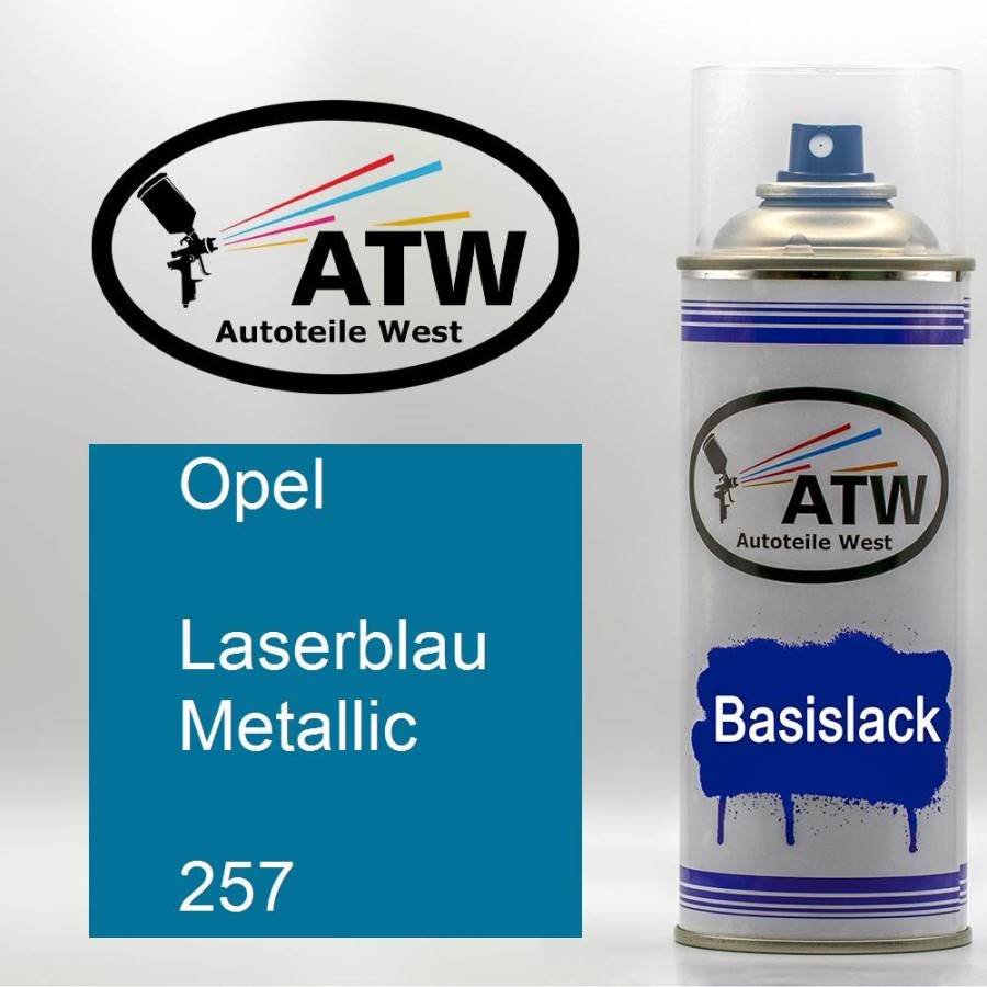 Opel, Laserblau Metallic, 257: 400ml Sprühdose, von ATW Autoteile West.